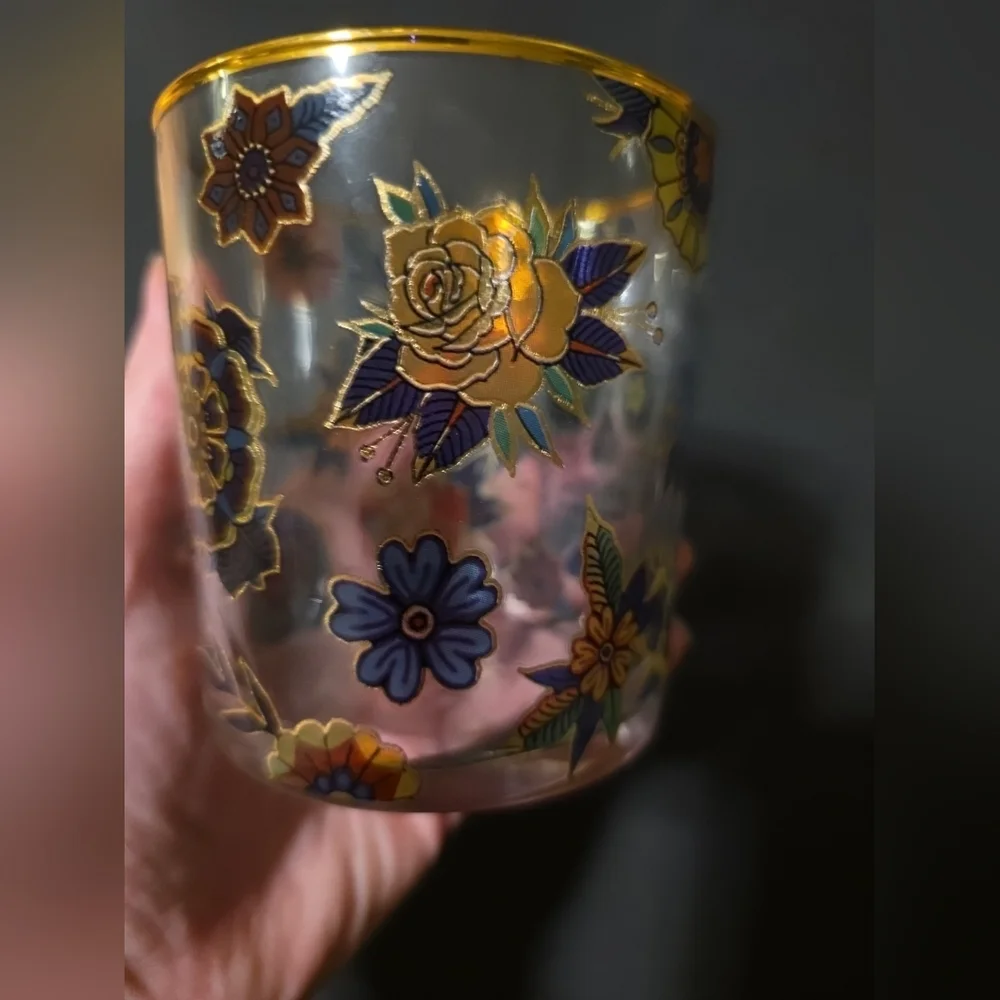 Colorful Sugar Skull Glass